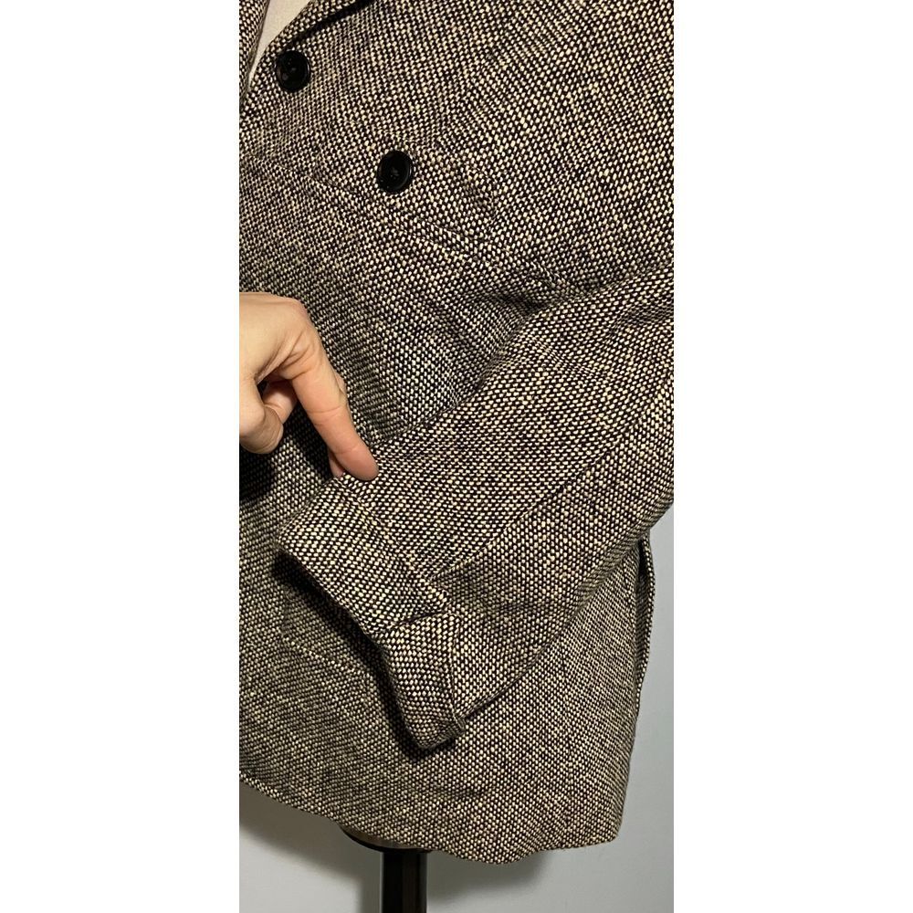 Vtg Arthur Jay S Blk Cream Tweed 3/4 Slv Short Cropped Swing 50s 60s Jacket - Picture 6 of 11